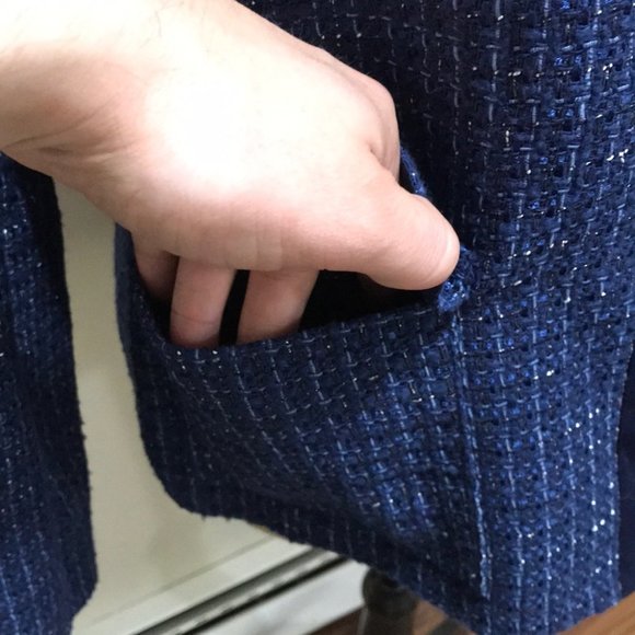 {Jones NY} NWT Cobalt Tweed Crew Blazer - Picture 9 of 14